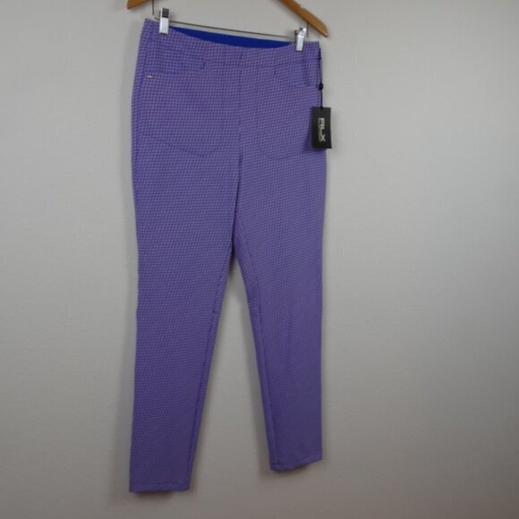 RLX Ralph Lauren Golf Pants Women's Size 10 Blue Diamond Print Stretch - Picture 3 of 11